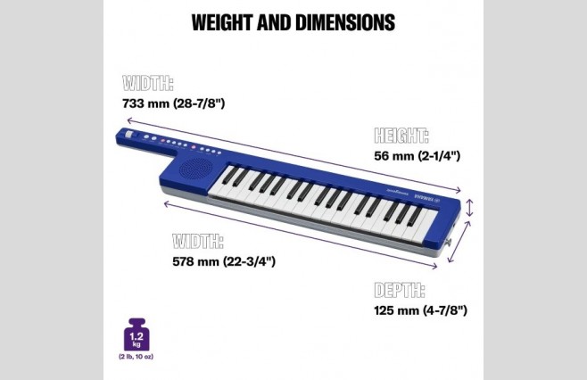 Yamaha SHS-300 Blue Sonogenic Keytar - Image 11